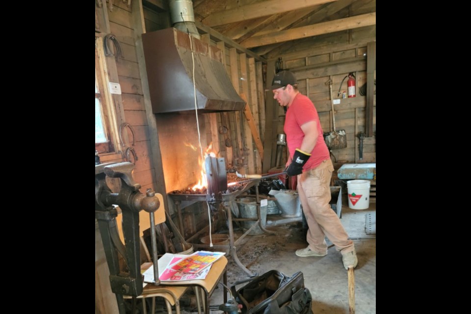 Blacksmith Greg Rigden provided demonstrations at the Maidstone Museum Pioneer Village on Canada Day.
