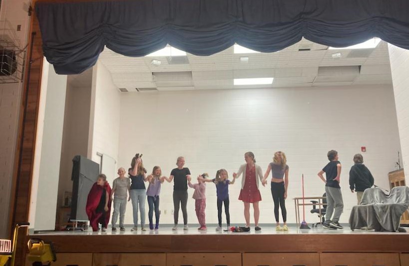 Members of the Maymont Central School drama club presented Not-So-Grimm Tales to a packed gymnasium May 12. Pictured are all 11 members of the cast.