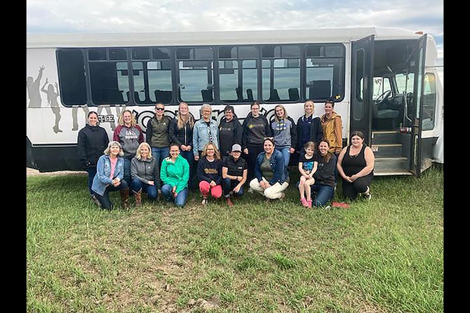 Participants in a crop tour at the farm of Brennon and Jolene Strain east of North Battleford in mid June. | Photo by Jamie Buziak