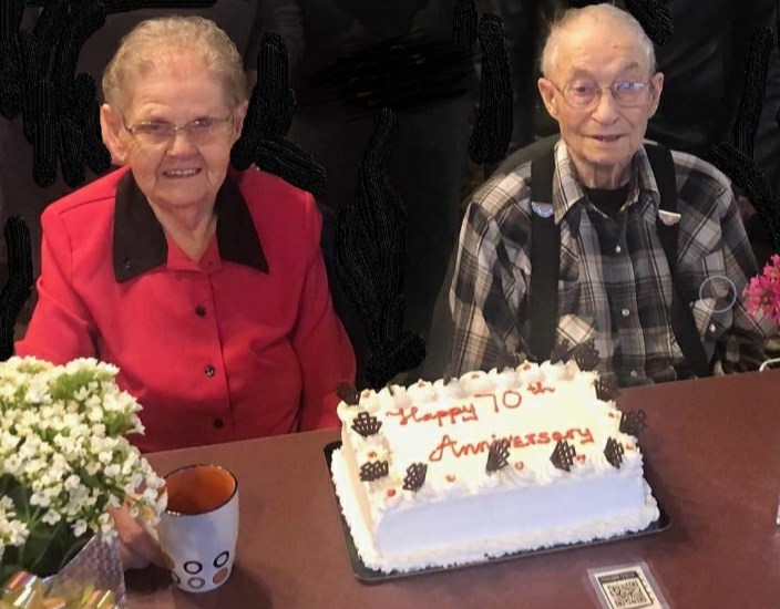 Earl and Anne VanNortwick celebrated their 70th wedding anniversary Oct. 24. The couple is formerly from Mayfair, now living in Battleford. 