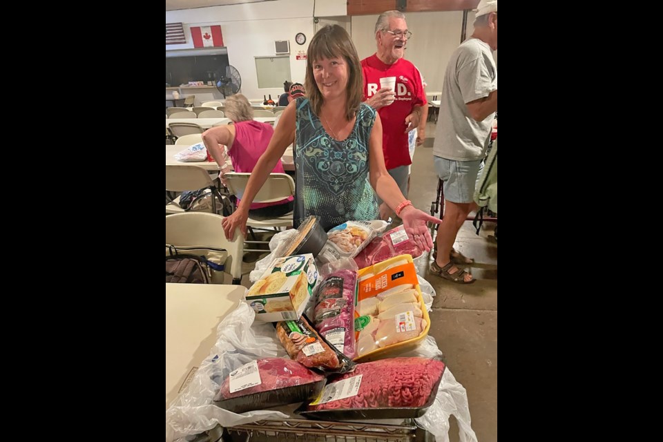 My friend Sheri is proudly displaying her jackpot winnings at a recent veteran’s chapter fundraising meat draw. Her haul would put a smile on anyone’s face. 
