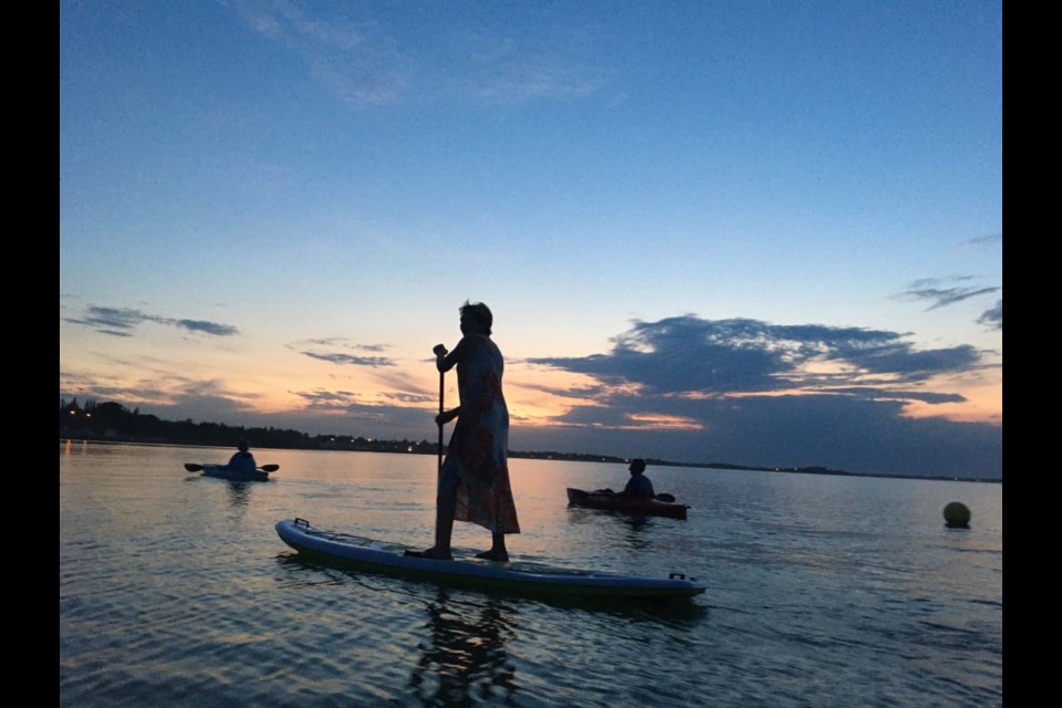 Lori Risling led participants out for an evening paddle during the Meota Lakefront Paddle and Sail karaoke social. It was a great way to wrap up an entertaining evening.