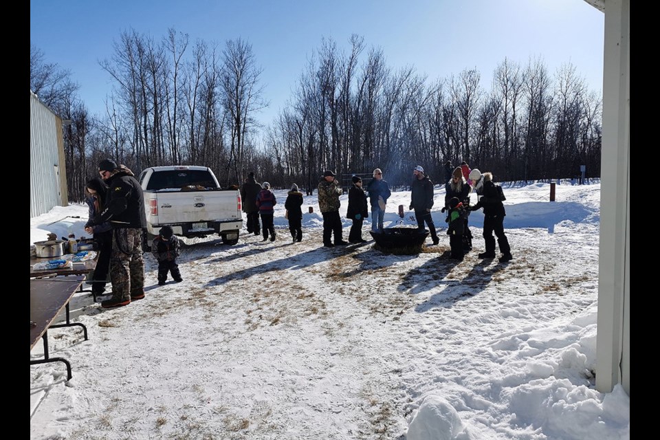An estimated 120 kids and adults came throughout the afternoon to enjoy skating, a scavenger hunt , a weiner roast and other outdoor activities at the Meota ADRA held their Winter Festival last Saturday. 