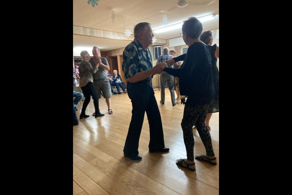 Fred and Connie Grant “cutting a rug” at the Pioneer Hall.