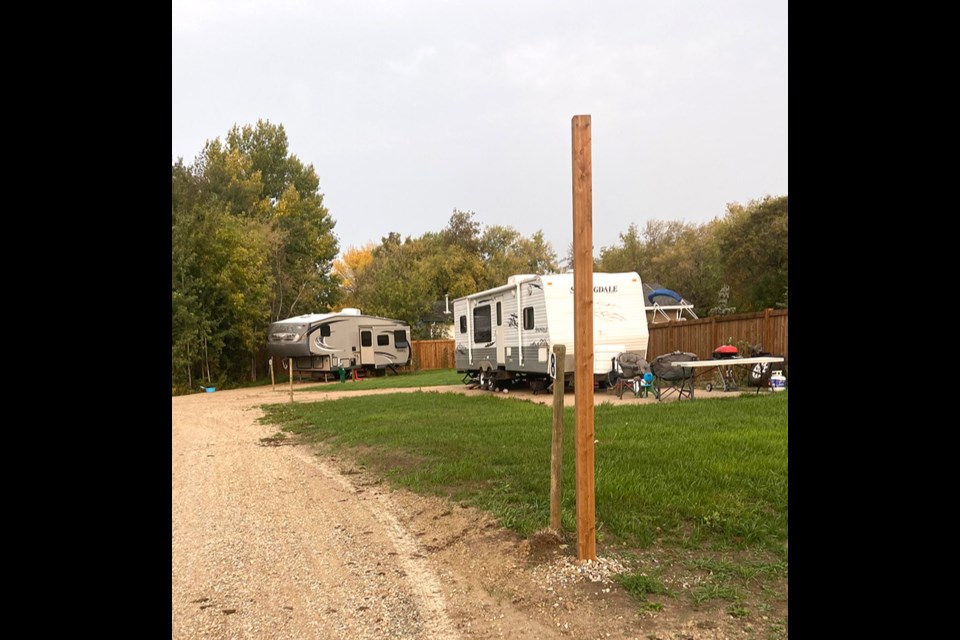 Two of the campsites in the new RV park that is nearing completion in Meota. 