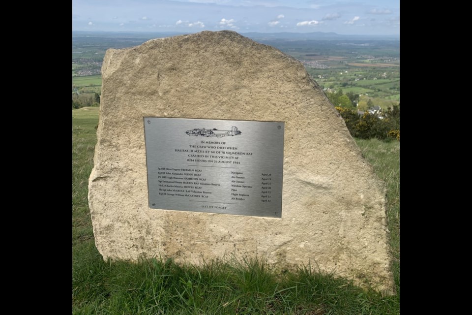 The memorial on Cleeve Hill.
