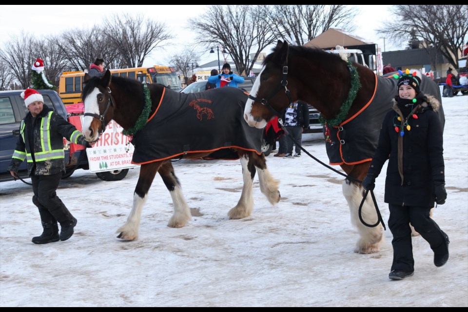 Horses were part of the parade.