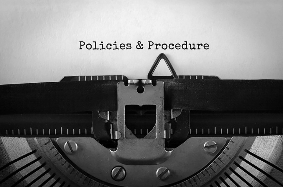 policies and procedures typewriter