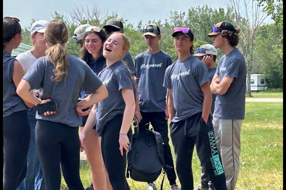 Some players on the U18 Maymont team waiting for their next game.