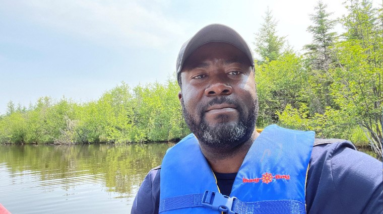 Sam Bansah at Hannin Creek Education and Applied Research Centre at Candle Lake.