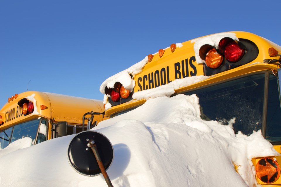 School bus in snow