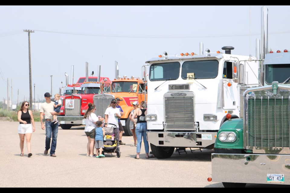 The afternoon was an opportunity to show off some semi trucks usually on the road hauling freight.