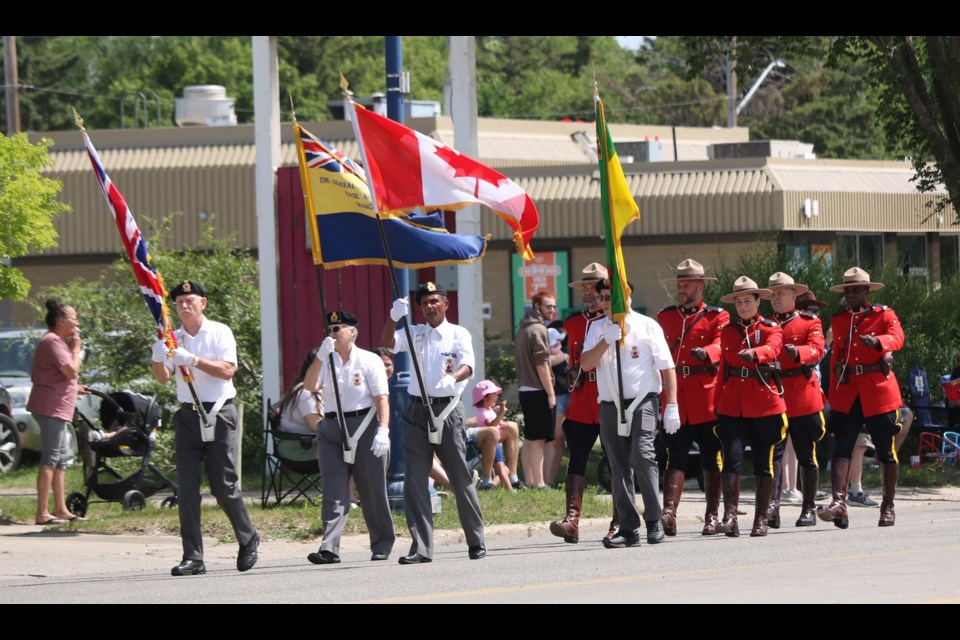 Flag bearers led the annual fair parade in Yorkton.