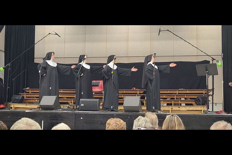 The performers of the Sisters of the Holy Rock sang a variety of well-known songs and provided An afternoon of humour for the audience.