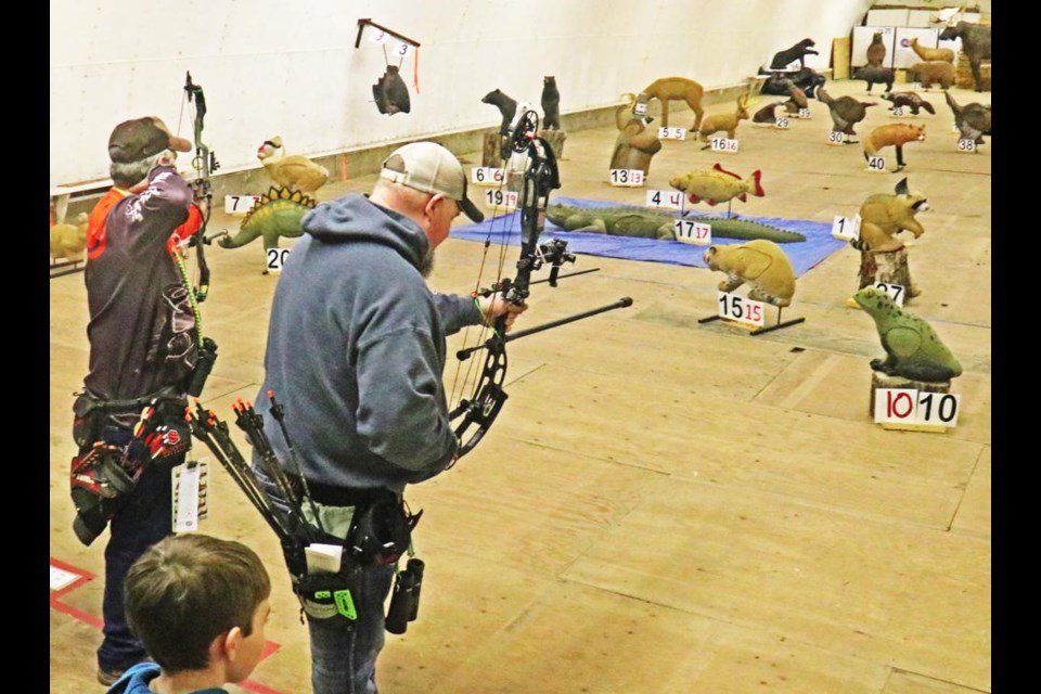 Archers lined up their next target, while taking part in the Weyburn Wildlife Federation's 3D archery shoot on Saturday