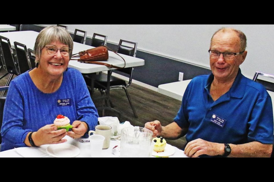 Brenda and Bob King were treated to special desserts at their last meeting with the Rotary Club on Thursday