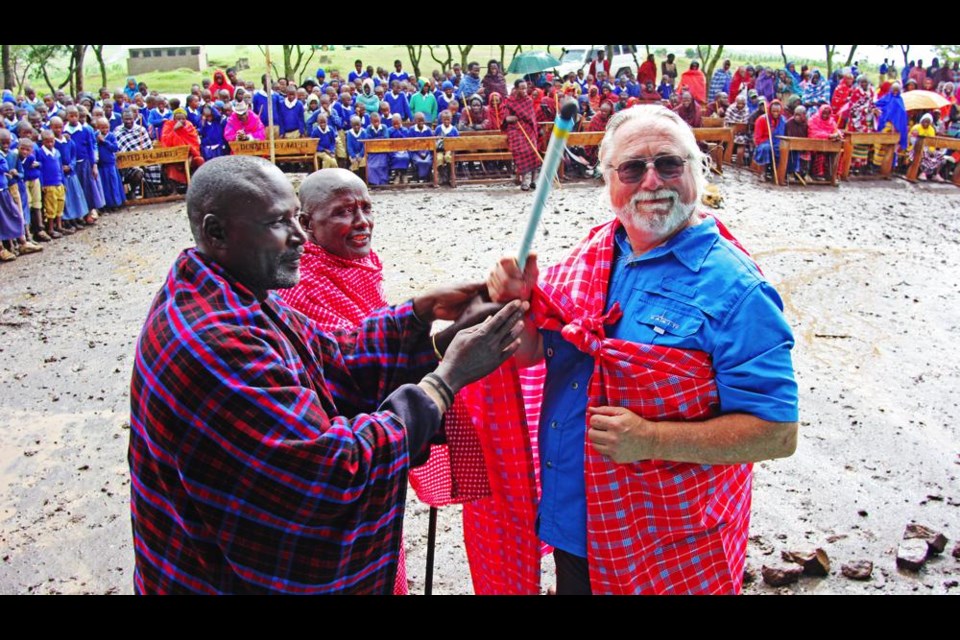 Ralph Williams was honoured as a Maasai elder, for all of his work to help and improve life in the Maasai village, located near the city of Arusha, Tanzania.
