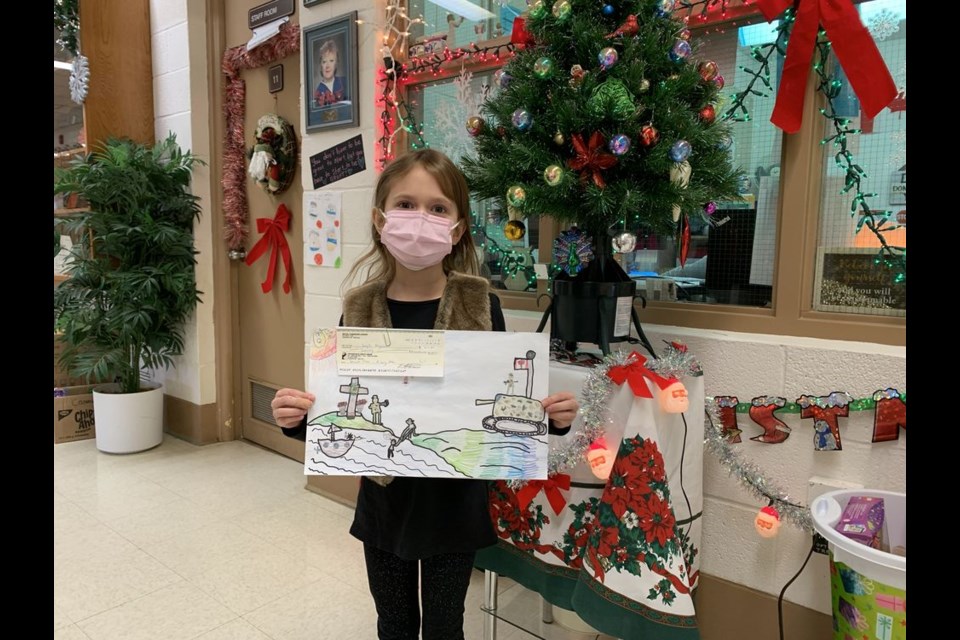 The winners have been announced for the poster and literacy contest held by the Canora Branch of the Royal Canadian Legion during the fall of 2021. Layla Keywoski of the Canora Junior Elementary school finished second in the primary poster category. / Canora Legion