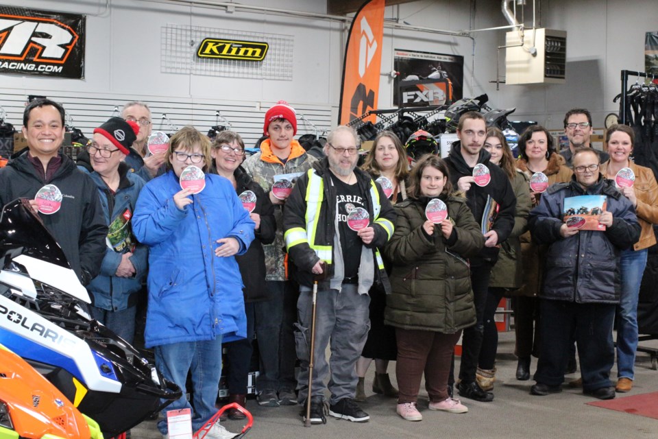 Employees of SaskAbilities and members of their various programs gathered at Schrader's motorsports store on March 13 to commence the Paper Egg Campaign, an initiative to raise funds for Camp Easter Seals Summer Fun and Adaptive Technology Services.
