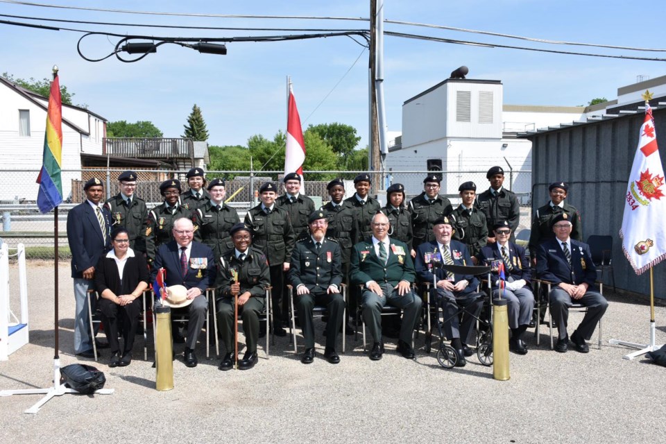 Cadets and dignitaries.