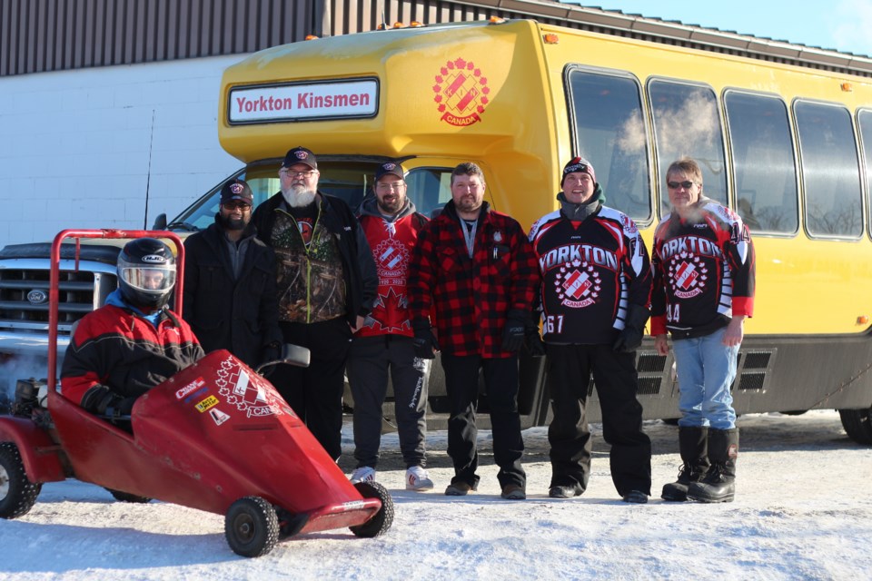 Members of the Yorkton Kinsmen Club gathered at the Kinsmen Arena Thursday morning to make their annual trip in a go-kart to Telemiracle.