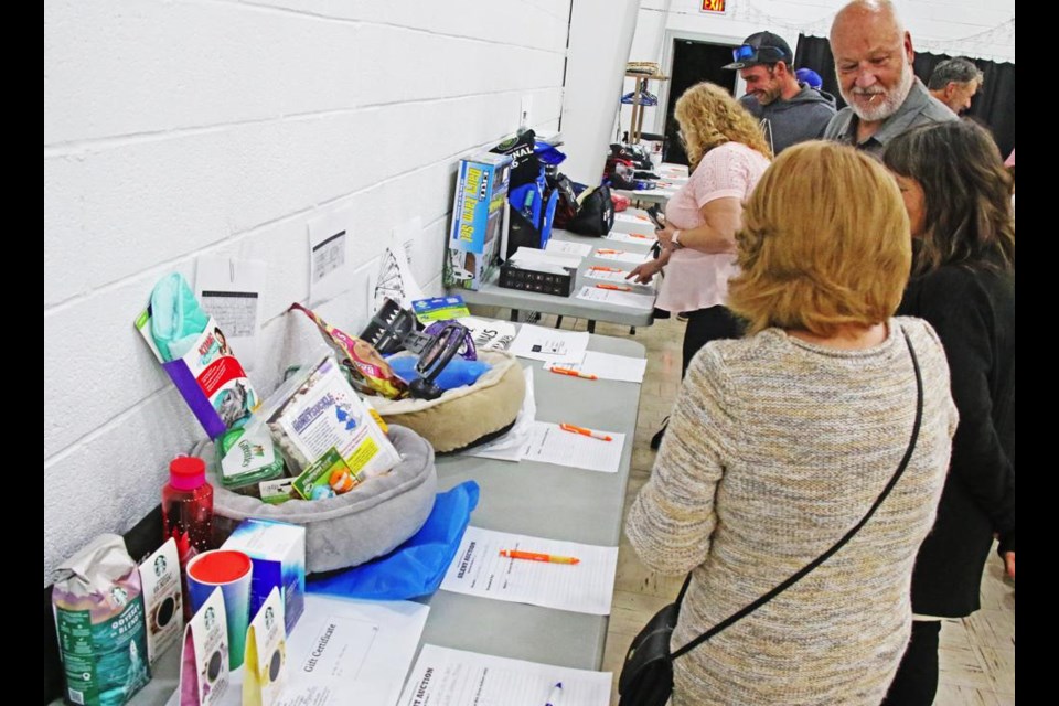 Numerous items were donated for the silent and live auctions at the youth centre's banquet.