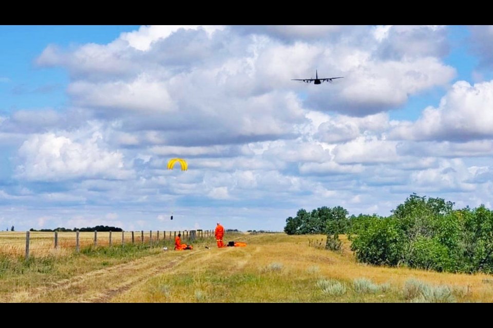 A search and rescue practice took place recently at Lumsden Airfield.