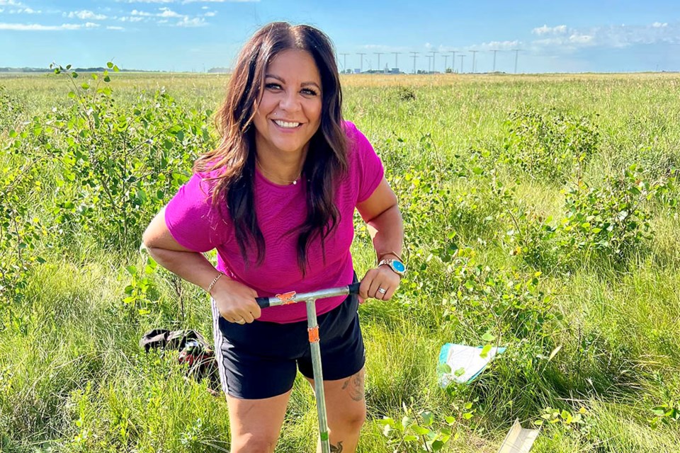 Angie Mose at Wanuskewin Heritage Park for the Aski 101 Field Studies in the Environment course. 