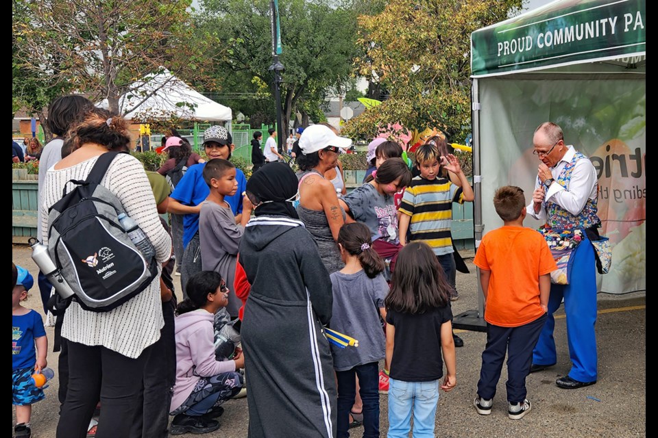 Warren Johnson during a block party event organized by the Saskatoon Tribal Council.