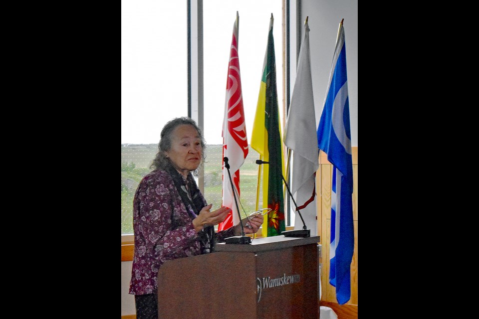 Elder Mary Lee is a frequent visitor at Wanuskewin Heritage Park and is usually invited to events where she can share her knowledge.  