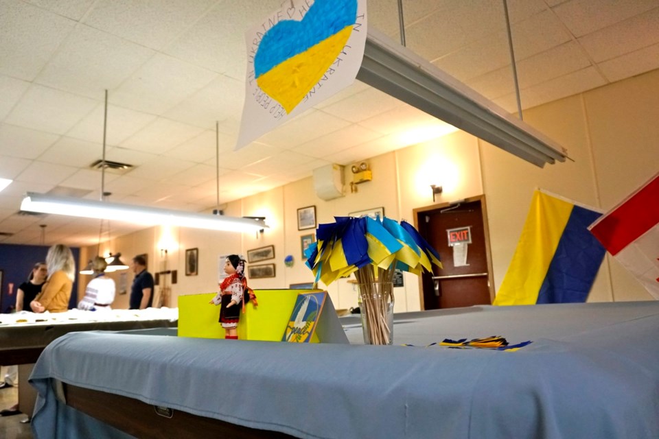 Estevan Ukrainian community made a delicious meal and also had some Ukrainian merchandise up for sale to raise money for Ukraine.                                