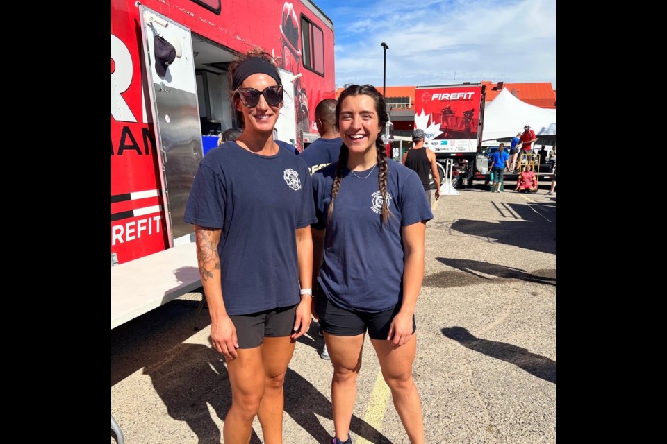 Weyburn firefighter Katelyn Gateman and Pilot Butte firefighter Randi Cowan both competed in the FireFit events held in Regina on August 27.