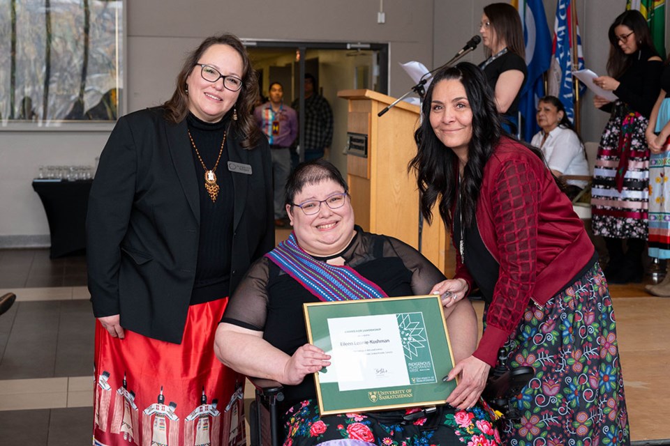 Third-year USask student Eileen Lennie-Koshman received a leadership award at this year's Indigenous Student Achievement Awards. 