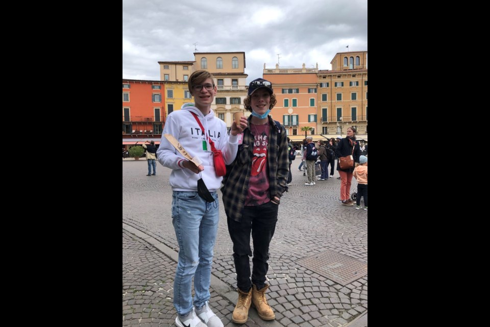 Jace and Jarrett in Verona, Italy.