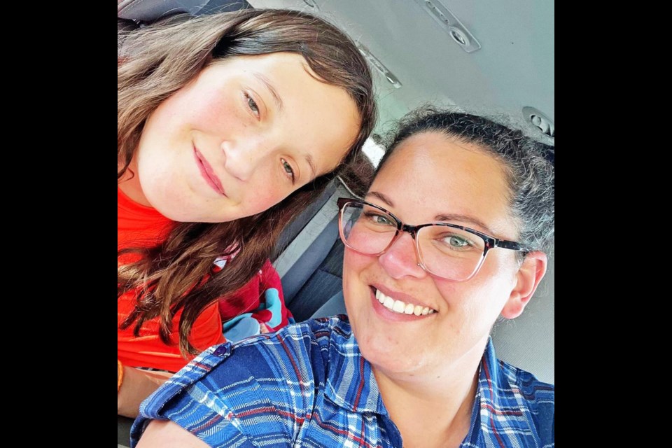 Morgyn and Jennie Moule are shown just before Jennie drove her daughter to Saskatoon to take part in the CHAMPS camp in July.