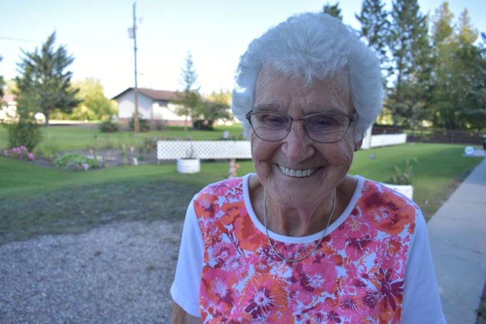 Margaret Waselenko of Pelly enjoys walking four miles daily to keep strong and healthy. For her birthday next month, the local senior plans to walk from Pelly to Arran.