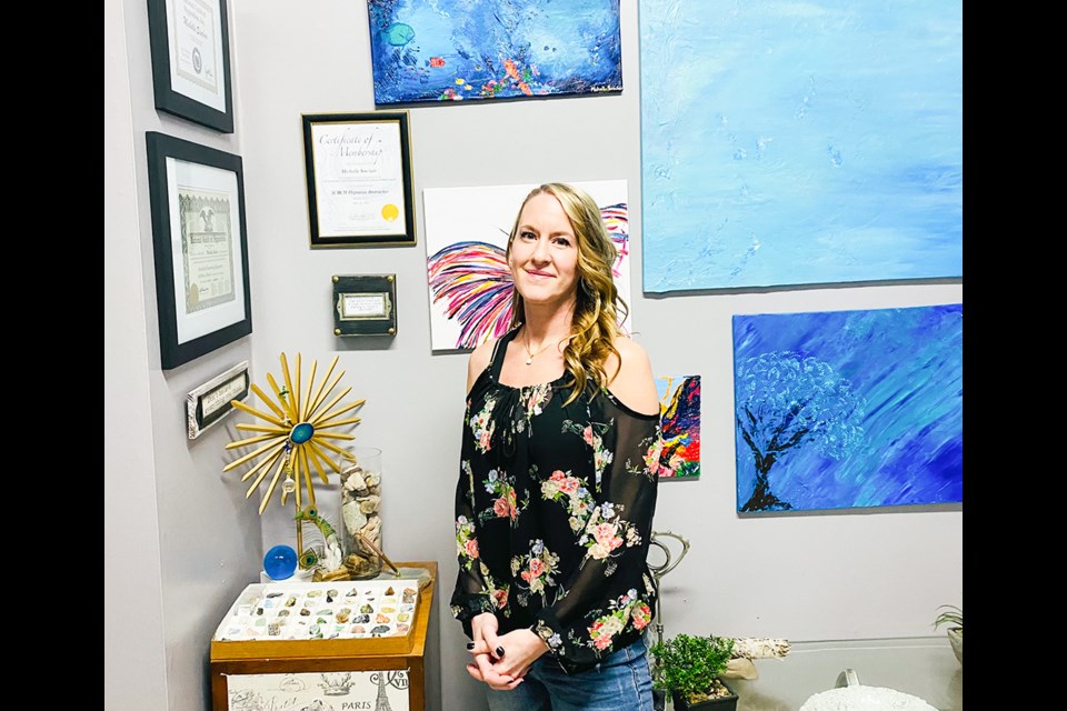 Michelle Sinclair at her Certified Hypnosis Solutions business in Oxbow