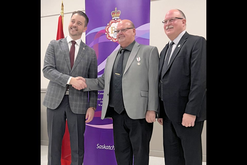 Brian Woytiuk, Unity, contributor in the field of volunteer service, was a recent recipient of the Queen's Platinum Jubilee Medal at a special ceremony.