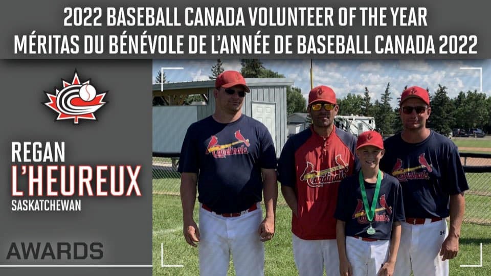 Unity's Regan L'Heureux was recently announced as Baseball Canada's Volunteer of the Year.