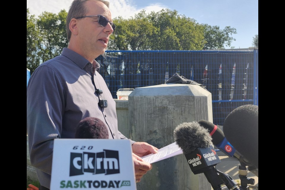 Transportation and Construction General Manager Terry Schmidt provides an update on the city's ongoing construction projects, like the Broadway Bridge, on Tuesday, July 29, near the Broadway business district.