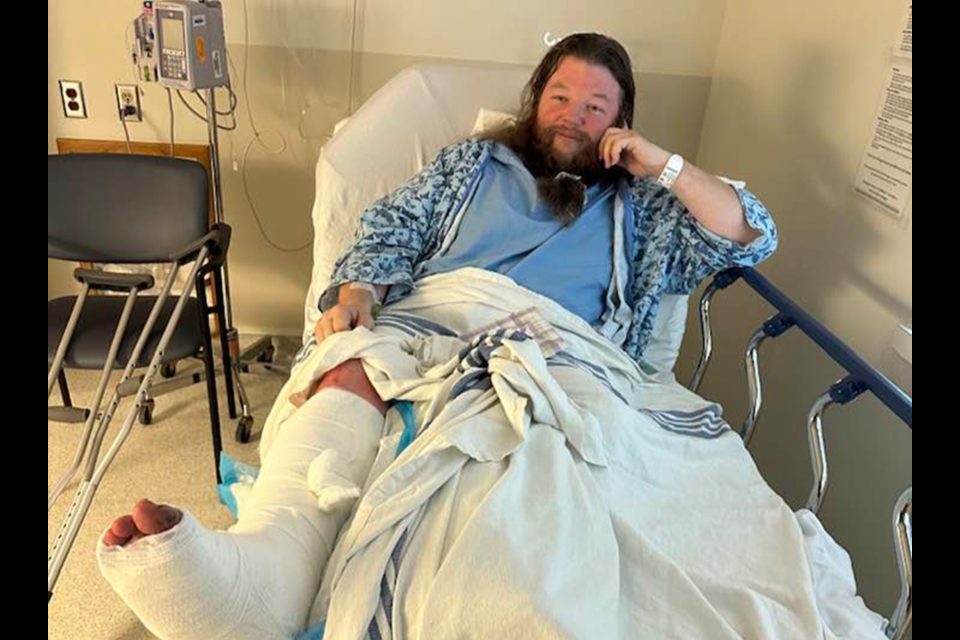 Troy LeBlanc, a well-known member of the Estevan community, ended up with a broken and dislocated ankle after a three-vehicle collision that occurred on Highway 47 on Jan. 13. 