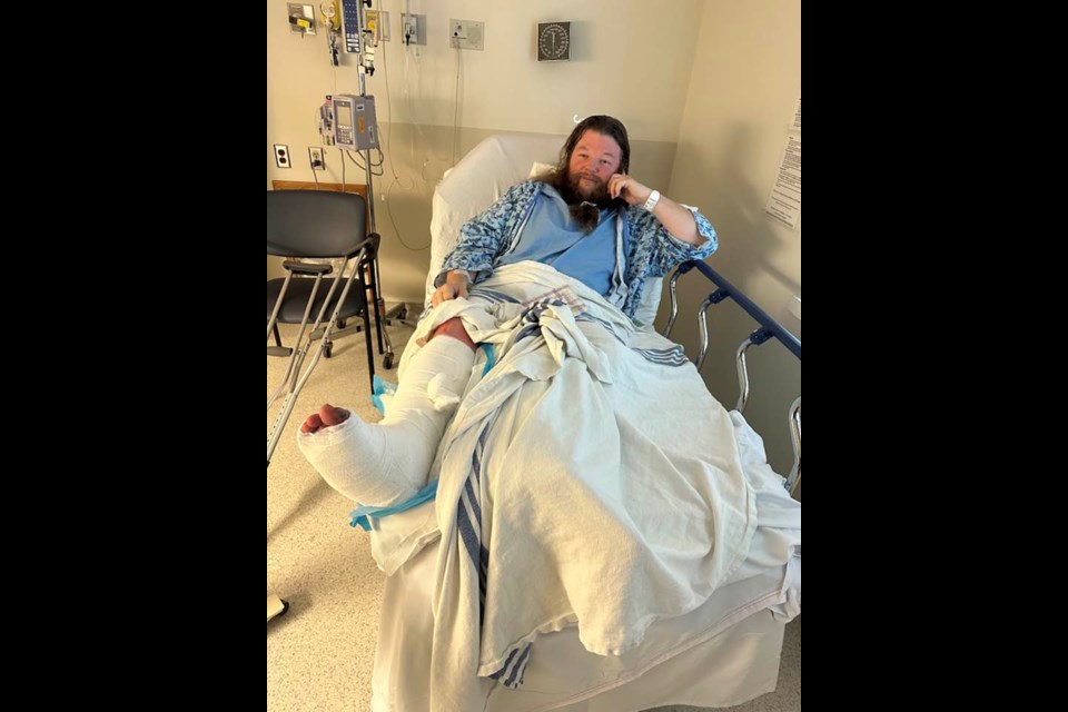 Troy LeBlanc, a well-known member of the Estevan community, ended up with a broken and dislocated ankle after a three-vehicle collision that occurred on Highway 47 on Jan. 13. 