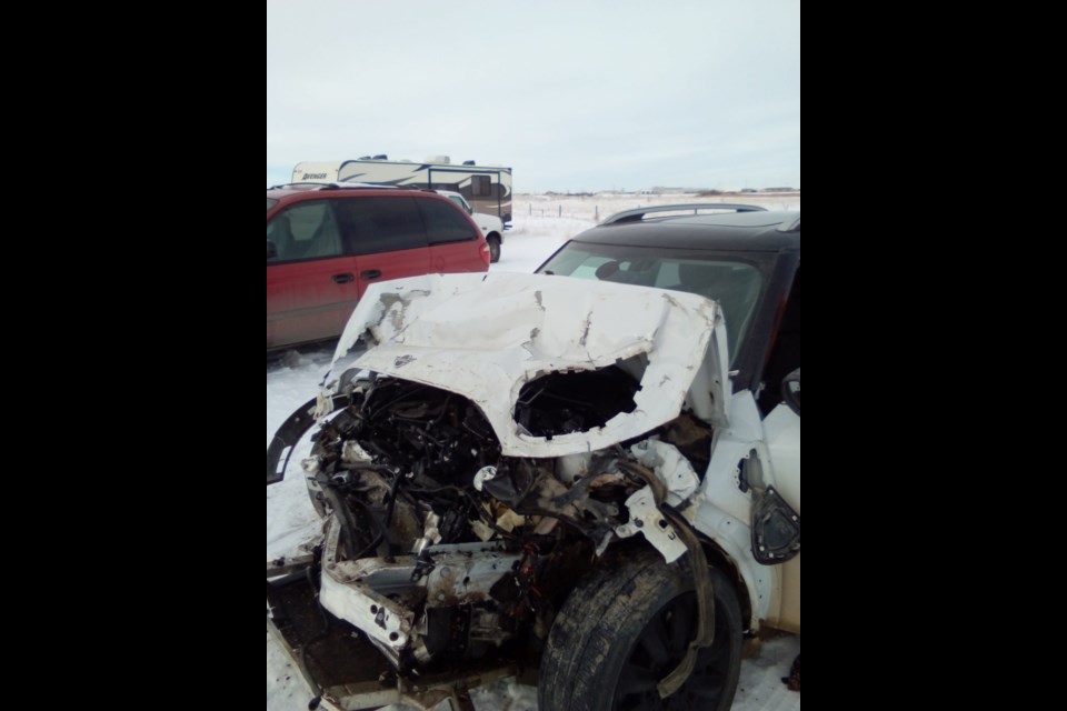 Troy LeBlanc's vehicle was badly damaged in an accident on Jan. 13.