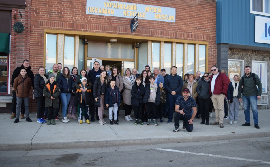 A bus filled with 44 newly-arrived Ukrainians, including 4 children, pulled in at the Ukrainian Heritage Museum in Canora on Oct. 30. Canora-Pelly MLA Terry Dennis, the Saskatchewan Secretary for Ukrainian relations, has been deeply involved in bringing Ukrainian refugees to Saskatchewan. He said he was informed that they are getting close to capacity limits in Saskatoon and Regina, so the newcomers were visiting a number of smaller communities, including Canora, to see where they would like to settle. Dennis hosted the group for a Canora tour. He said there is accommodation available in Canora through Saskatchewan Housing, “just so we can make sure they are well looked after and get good housing.” Anyone looking for more information on the new arrivals is encouraged to phone the Canora-Pelly constituency office at 306-563-1363.