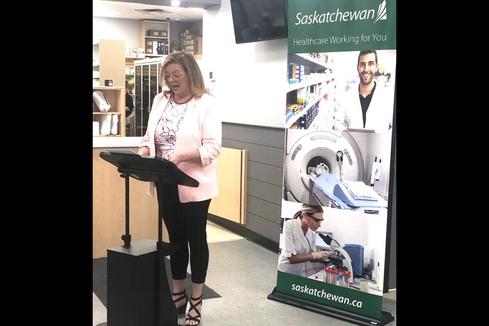 Lori Carr, Minister of Mental Health and Addictions, Seniors and Rural and Remote Health in Weyburn on Friday. 