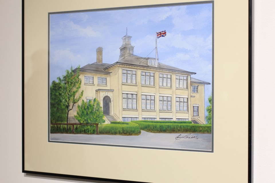 Spilak's painting of the now demolished Simpson School.
