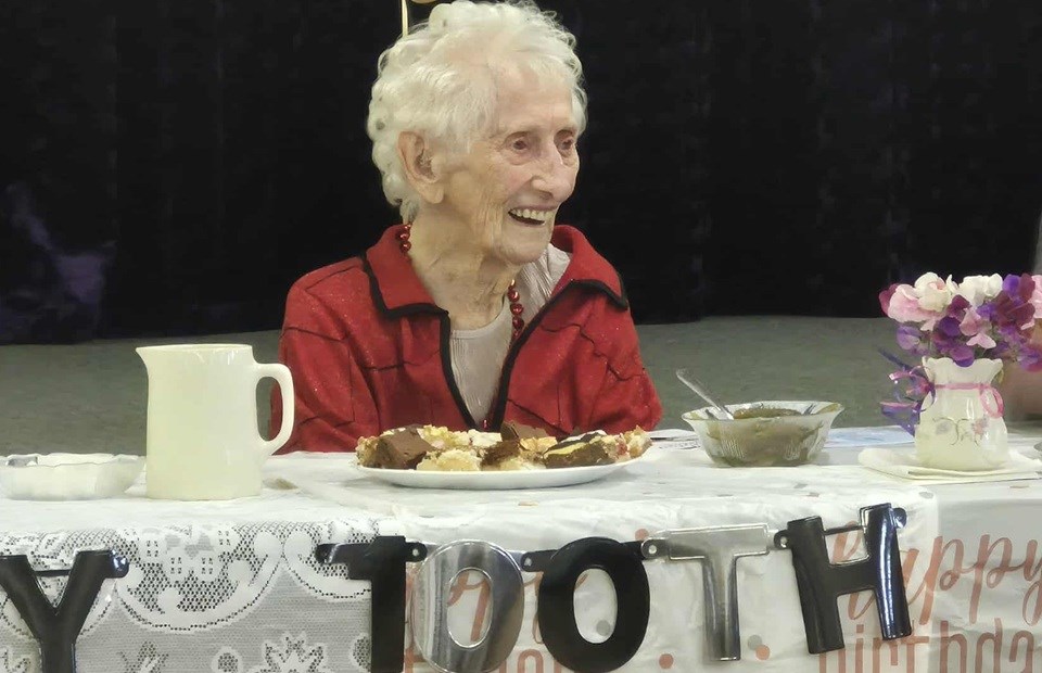 Louisa Lilean Poppleton (nee Campbell) celebrated her 100th birthday with roughly 150 of her closest family, friends and neighbours, Aug. 31.