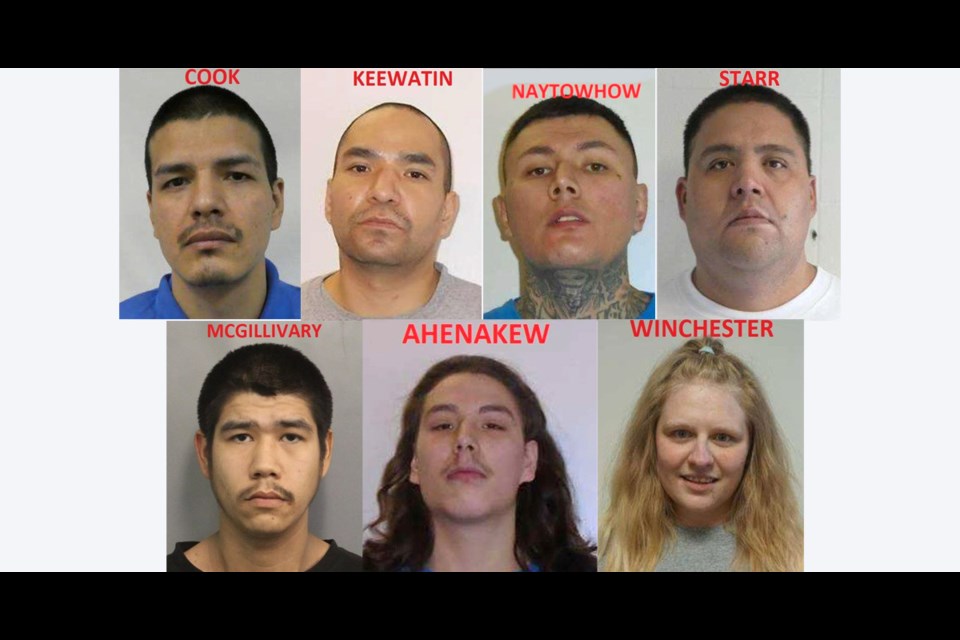 There are seven people unlawfully at large on the Crime Stoppers wanted list.