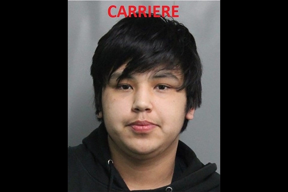 Damien Carriere is wanted for charges out of Cumberland House RCMP.