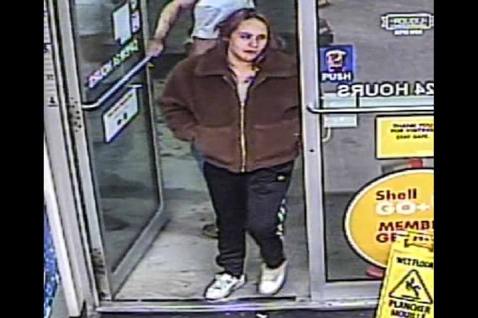 This female paid for her items using two counterfeit $50 bills at a gas station in Hague.